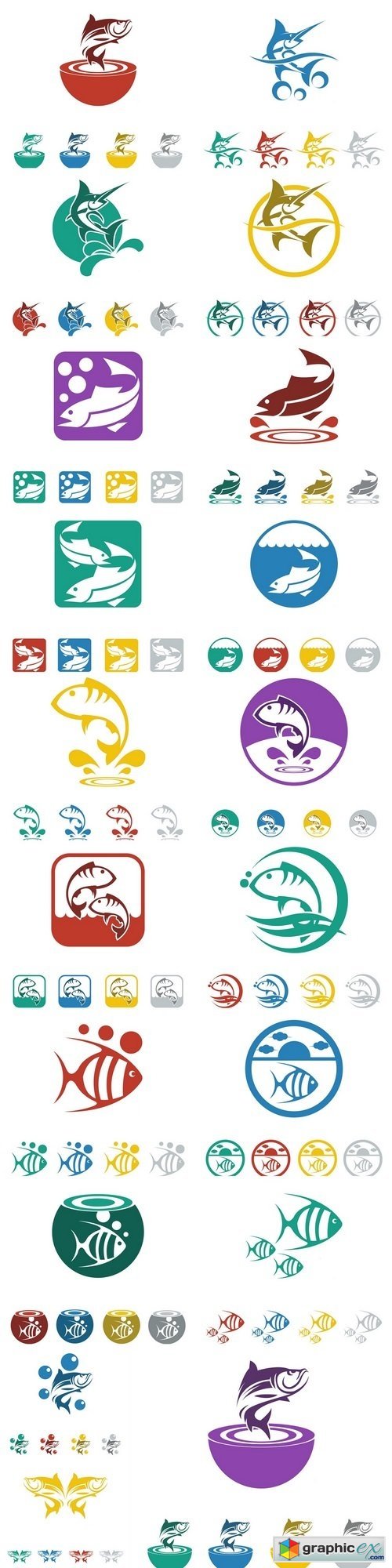 Fish logo icon Vector