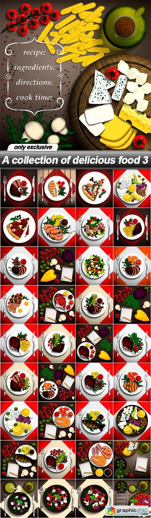 A collection of delicious food 3 - 37 EPS