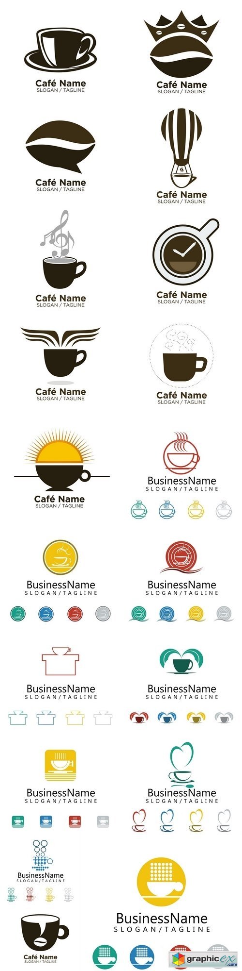 Coffee and Tea Cafe logo icon vector 3