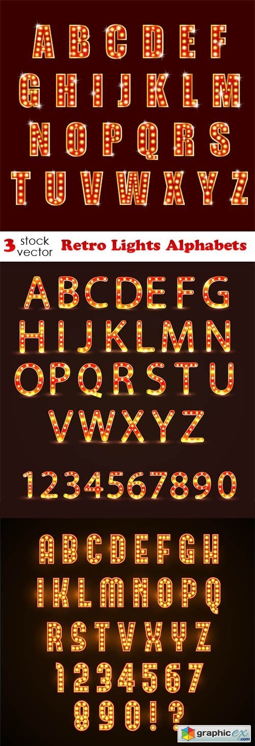 Retro Lights Alphabets