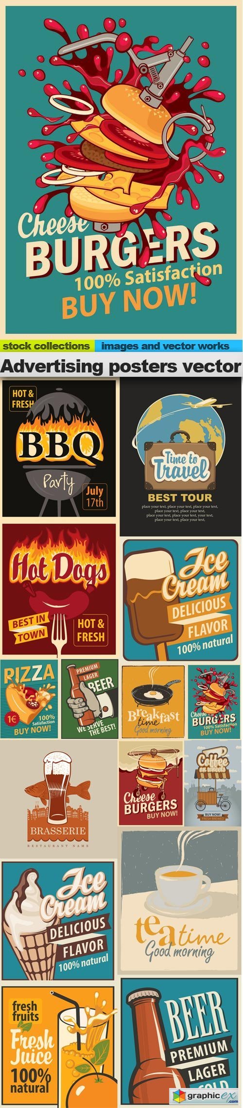 Advertising posters vector, 15 x EPS