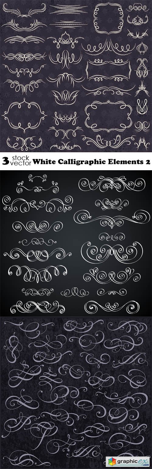 White Calligraphic Elements 2