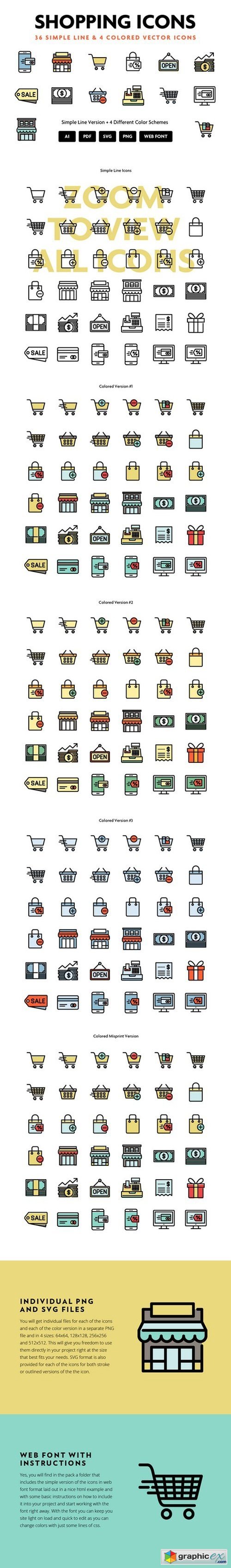 Shopping Line Icons