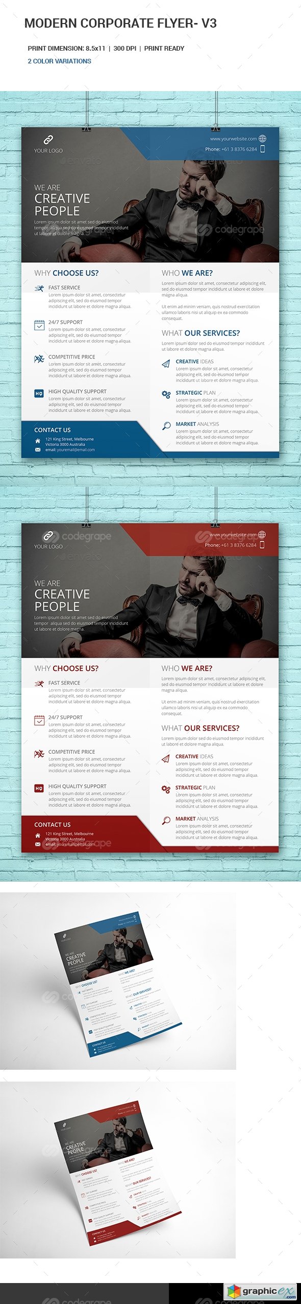 Clean Corporate Flyer Template 6576