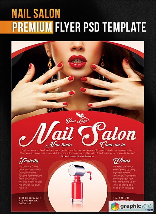 Nail Salon  Flyer PSD Template + Facebook Cover