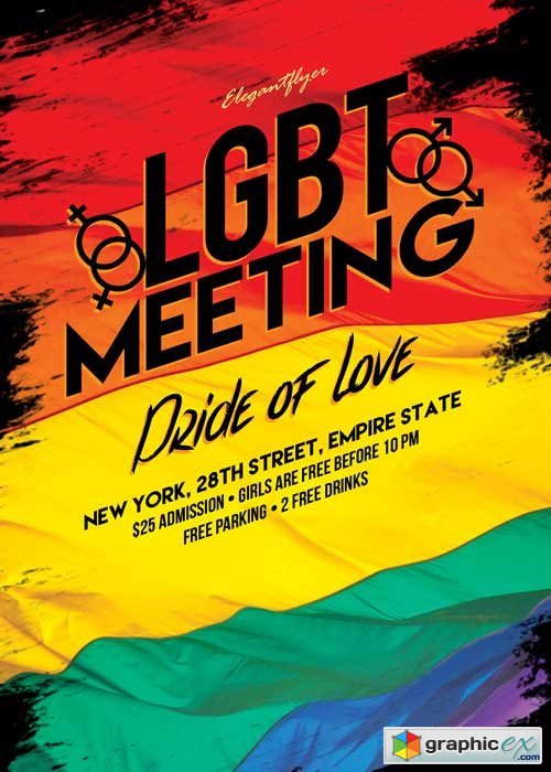 LGBT Meeting V02 Flyer PSD Template + Facebook Cover