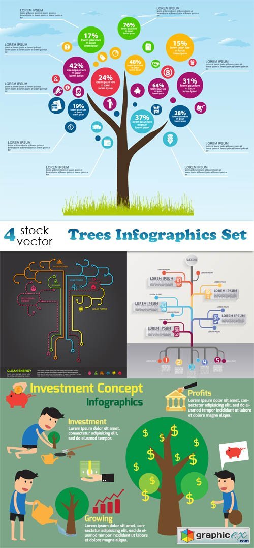 Trees Infographics Set