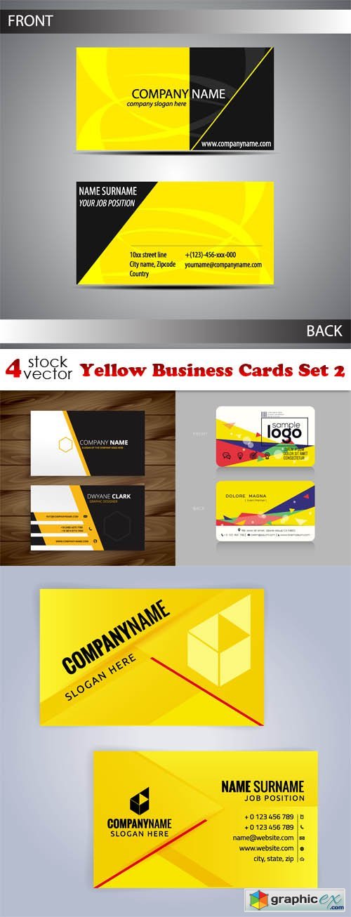 Yellow Business Cards Set 2