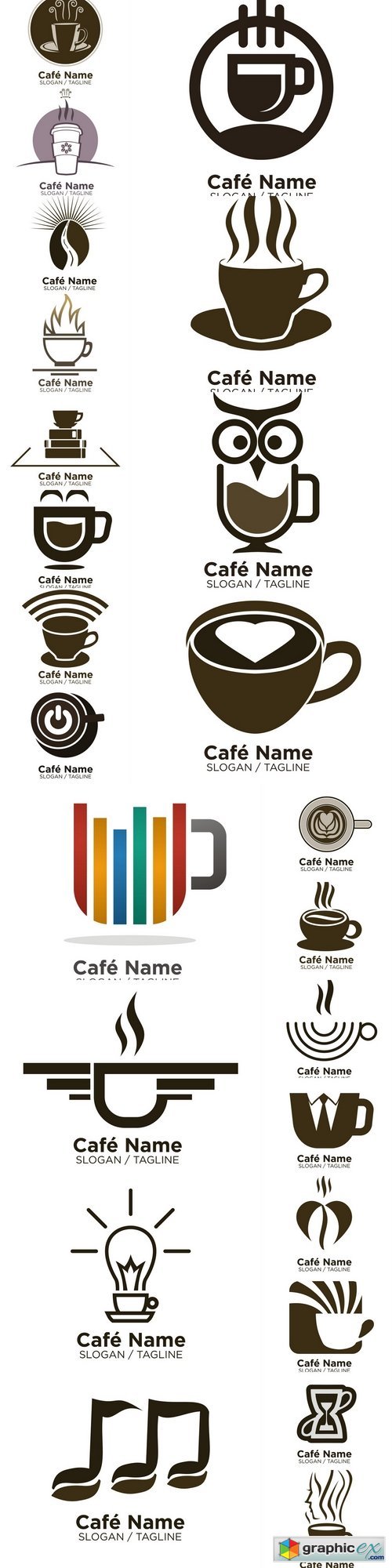 Coffee and Tea Cafe logo icon vector 2