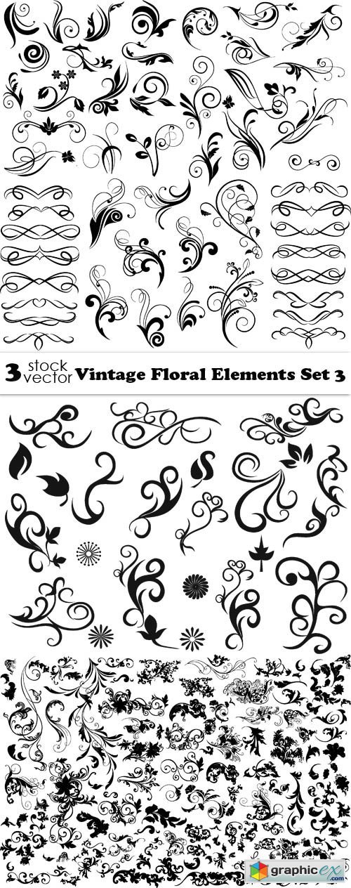 Vintage Floral Elements Set 3