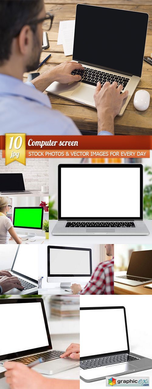 Computer screen, 10 x UHQ JPEG