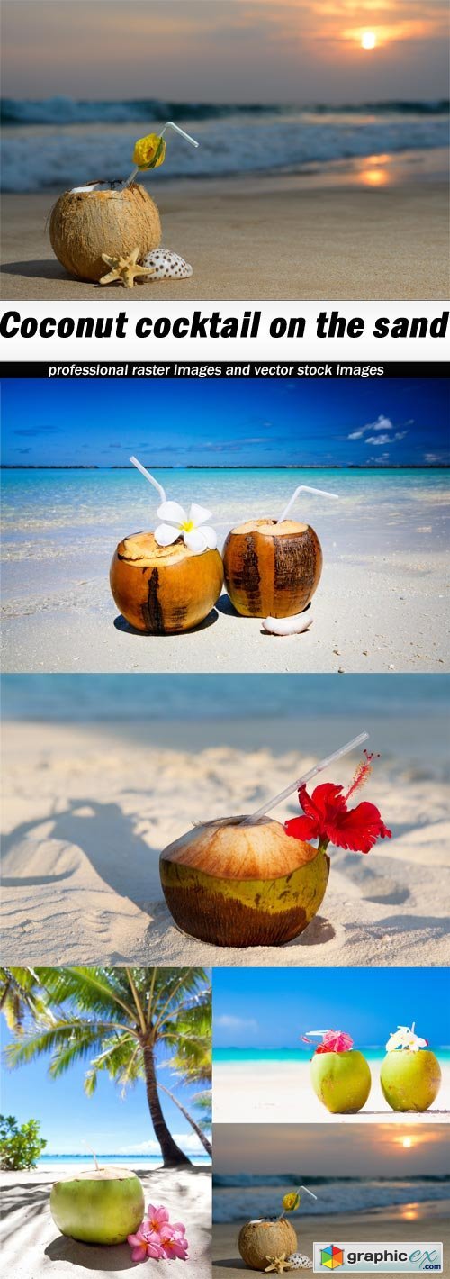 Coconut cocktail on the sand-5xJPEGs