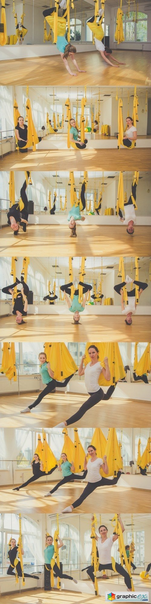 Group classes of aerial fly yoga