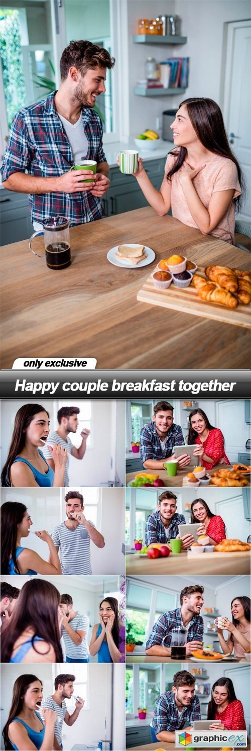 Happy couple breakfast together - 9 UHQ JPEG
