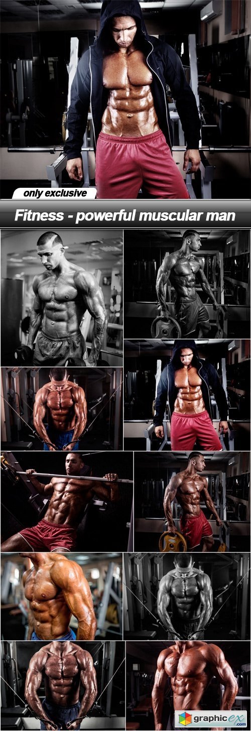 Fitness - powerful muscular man - 10 UHQ JPEG