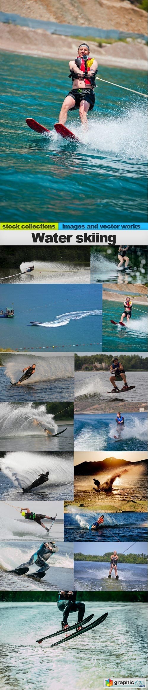Water skiing, 15 x UHQ JPEG