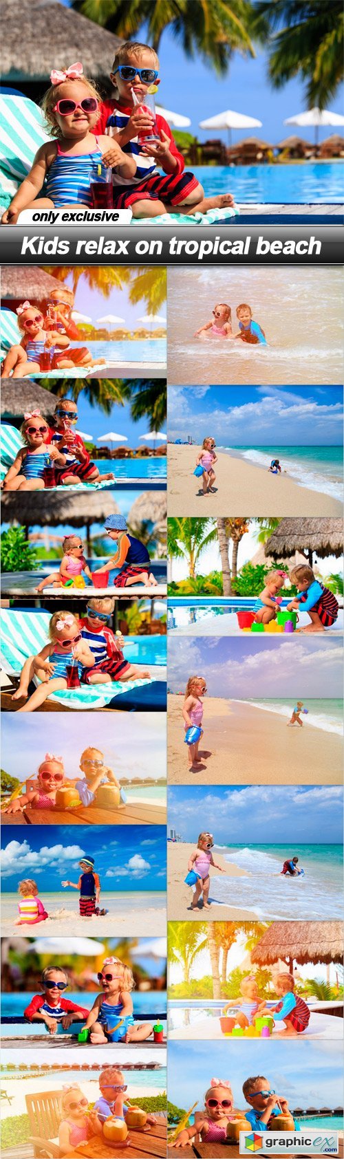 Kids relax on tropical beach - 15 UHQ JPEG