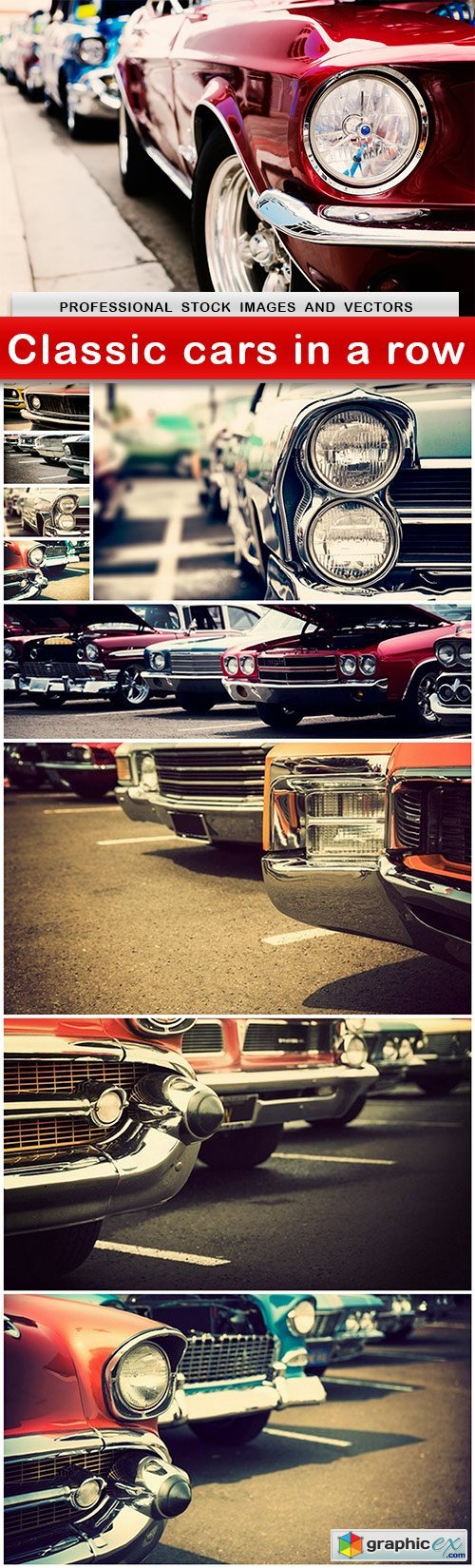 Classic cars in a row - 10 UHQ JPEG