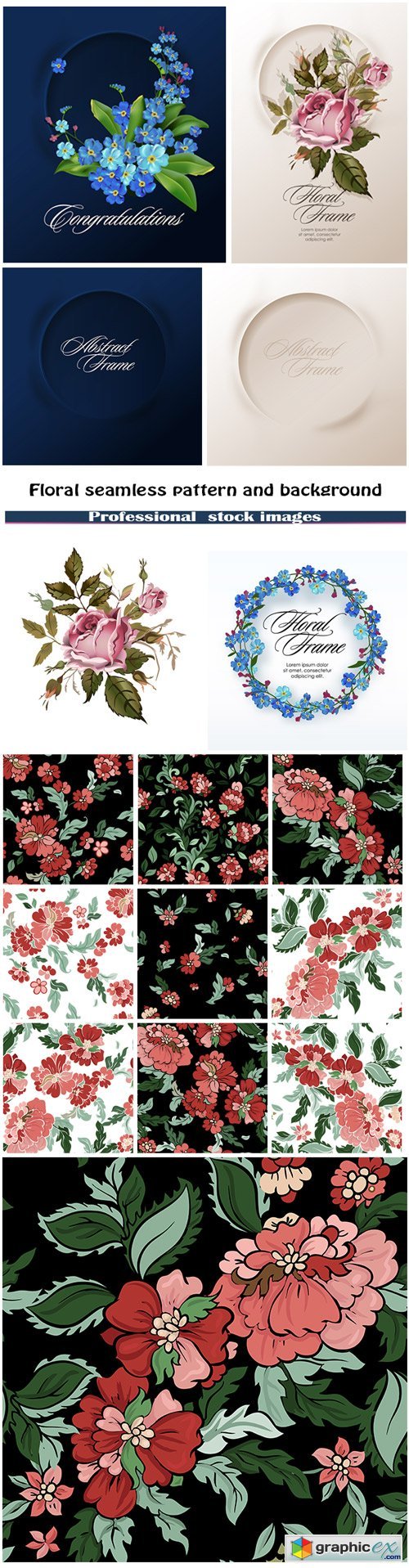 Floral seamless pattern and background
