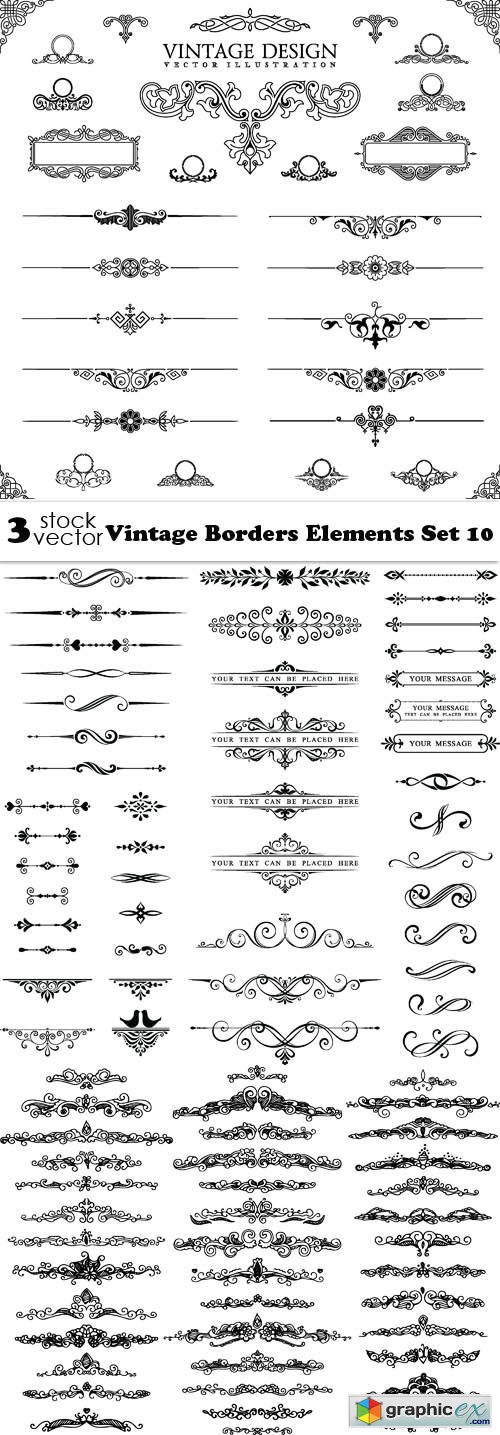 Vintage Borders Elements Set 10