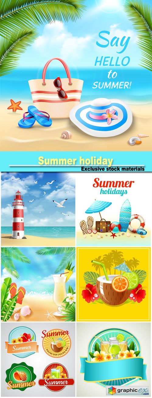 Summer holiday, sea vector backgrounds