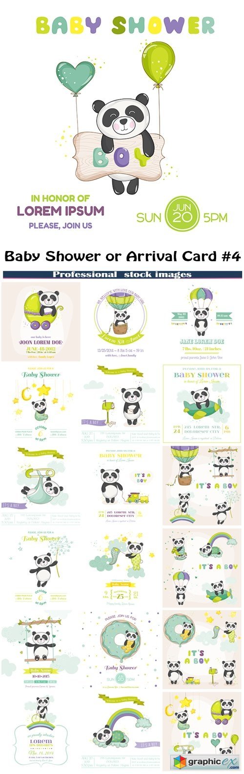 Baby Shower or Arrival Card - Baby Panda