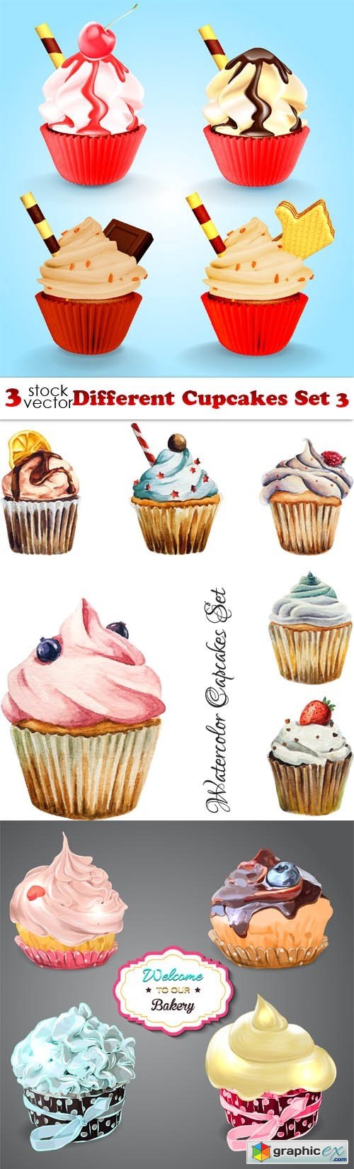 Different Cupcakes Set 3