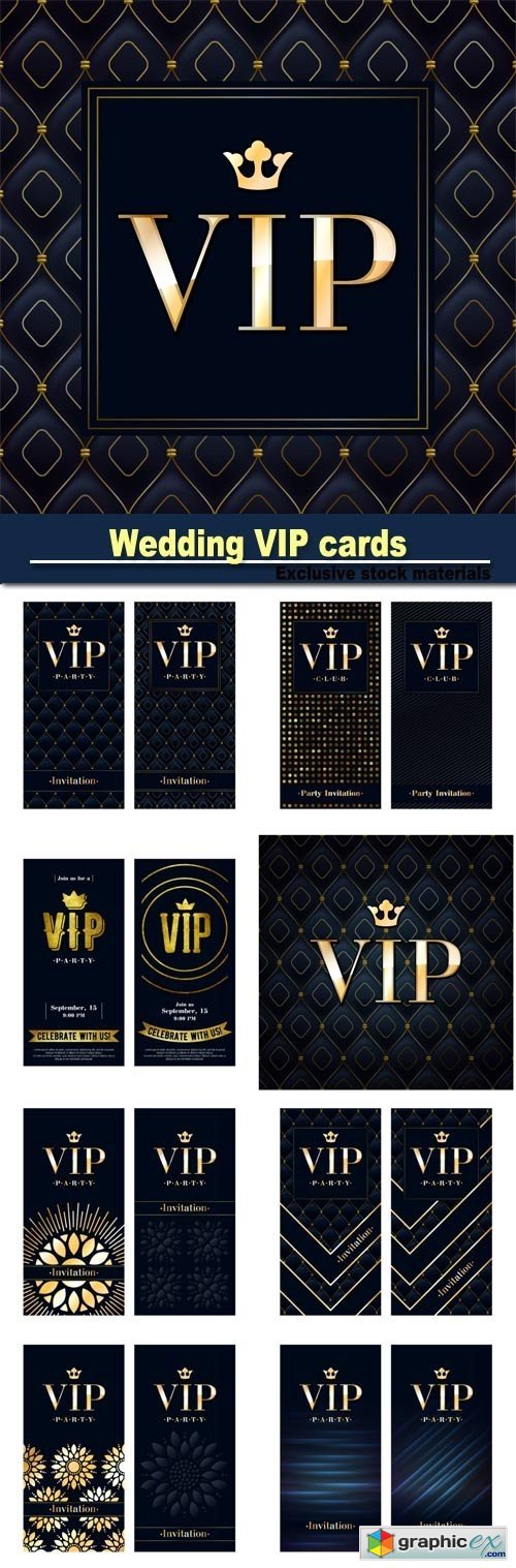 Wedding VIP cards, vector backgrounds