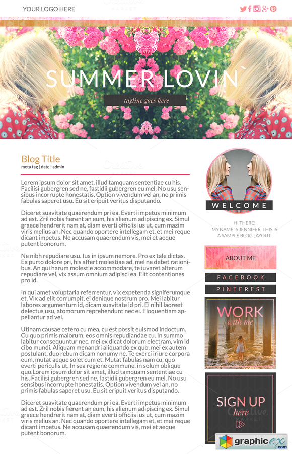 Summer Lovin WebsiteBlog Kit