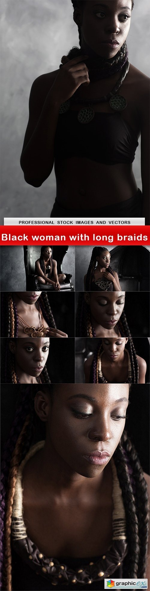 Black woman with long braids - 8 UHQ JPEG