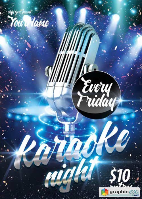 Karaoke Night V4 PSD Flyer Template