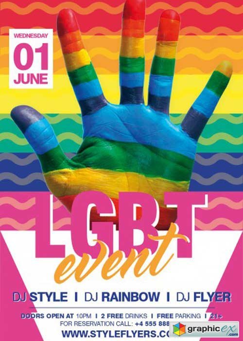 LGBT Eevent PSD Flyer Template