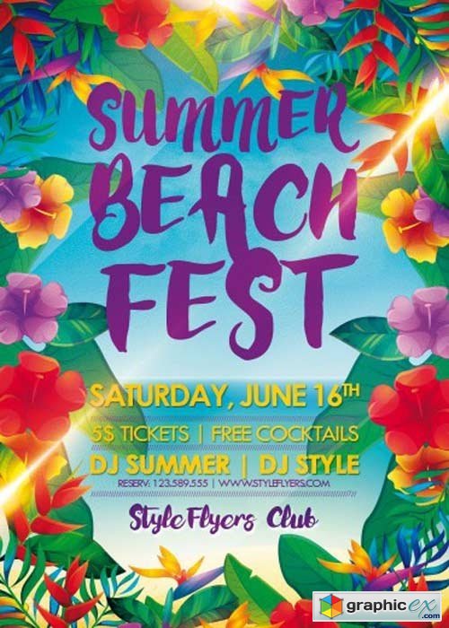 Summer Beach Fest V1 PSD Flyer Template