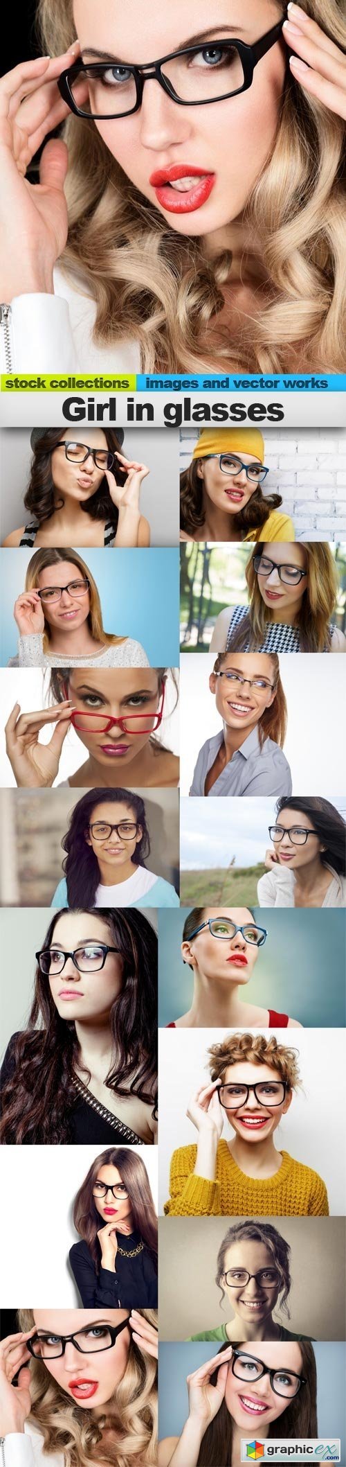 Girl in glasses, 15 x UHQ JPEG