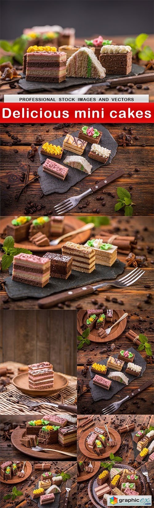 Delicious mini cakes - 9 UHQ JPEG