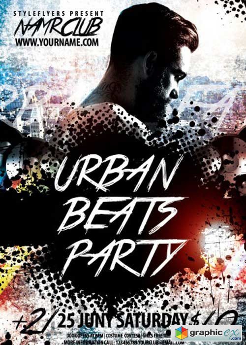 Urban Beats Party V1 PSD Flyer Template