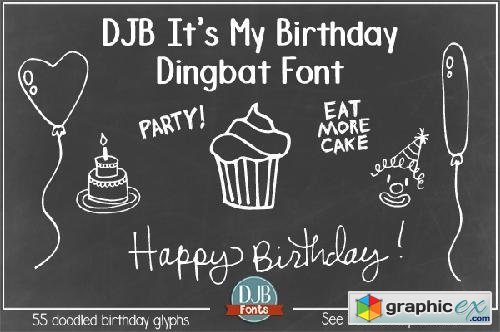 DJB It's My Birthday Dingbat Font