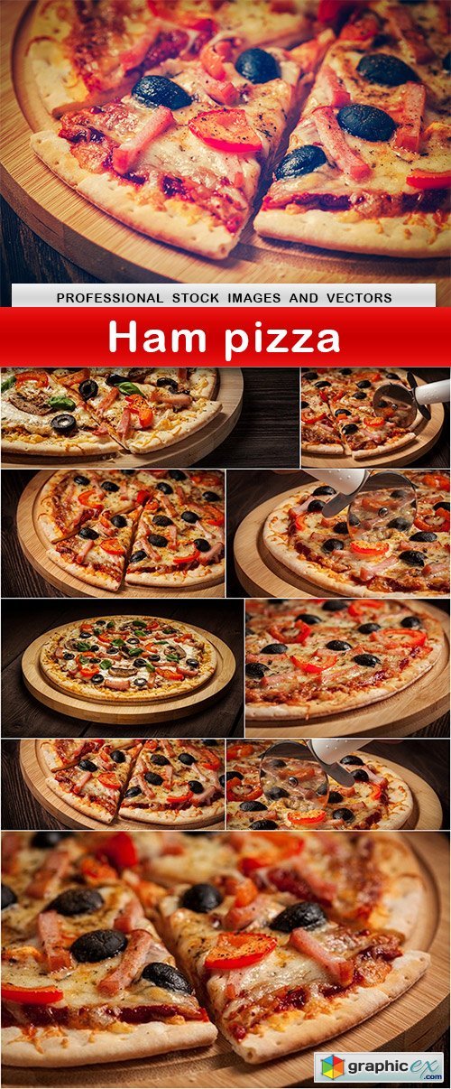 Ham pizza - 10 UHQ JPEG