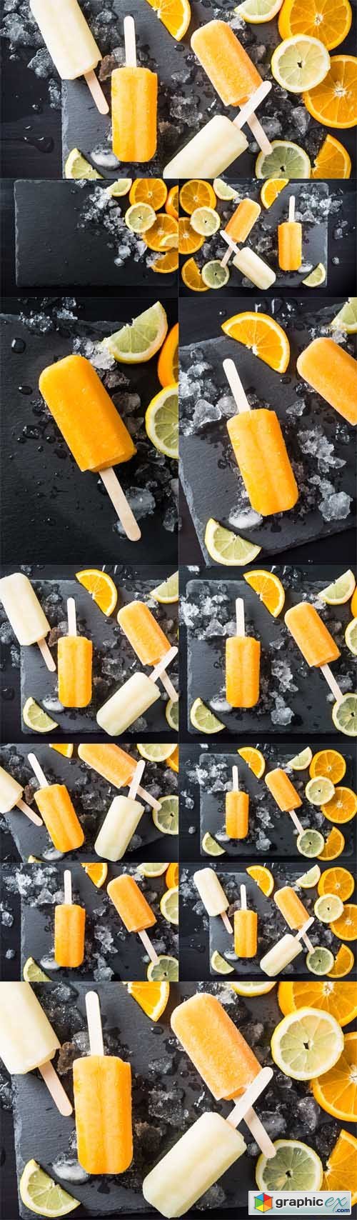 Photo Set - Slices of orange and limon
