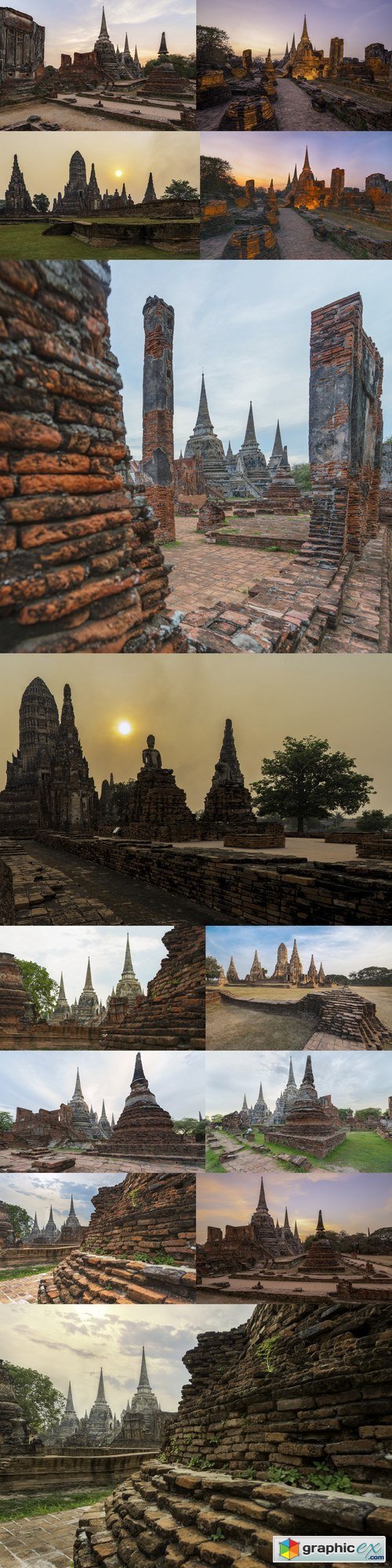 Temple in Ayutthaya historical park Thailand
