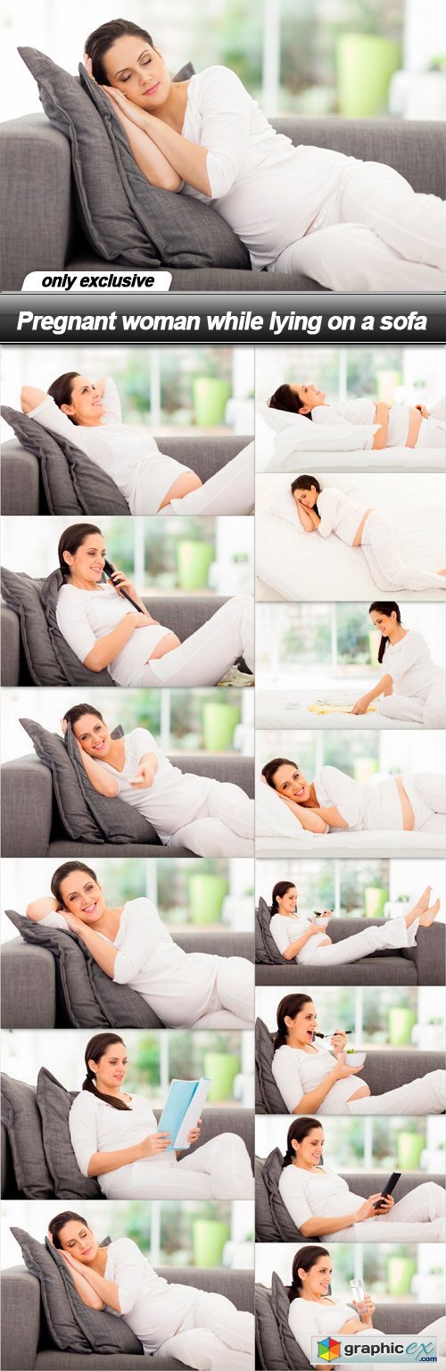 Pregnant woman while lying on a sofa - 14 UHQ JPEG