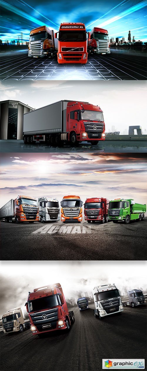 PSD Sources - Trucks Auman