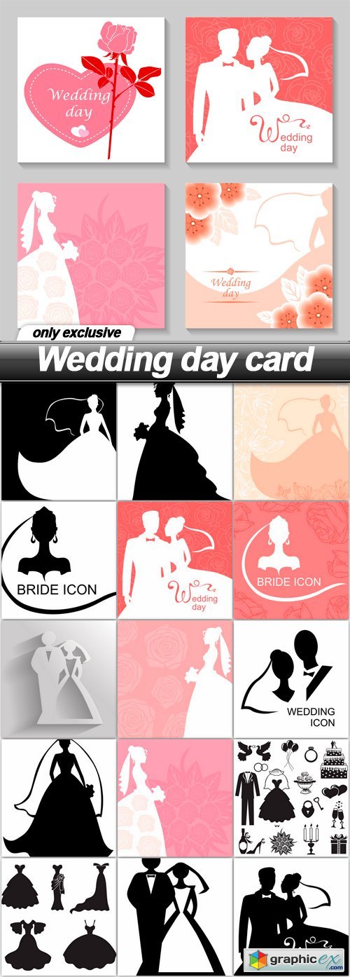 Wedding day card - 16 EPS