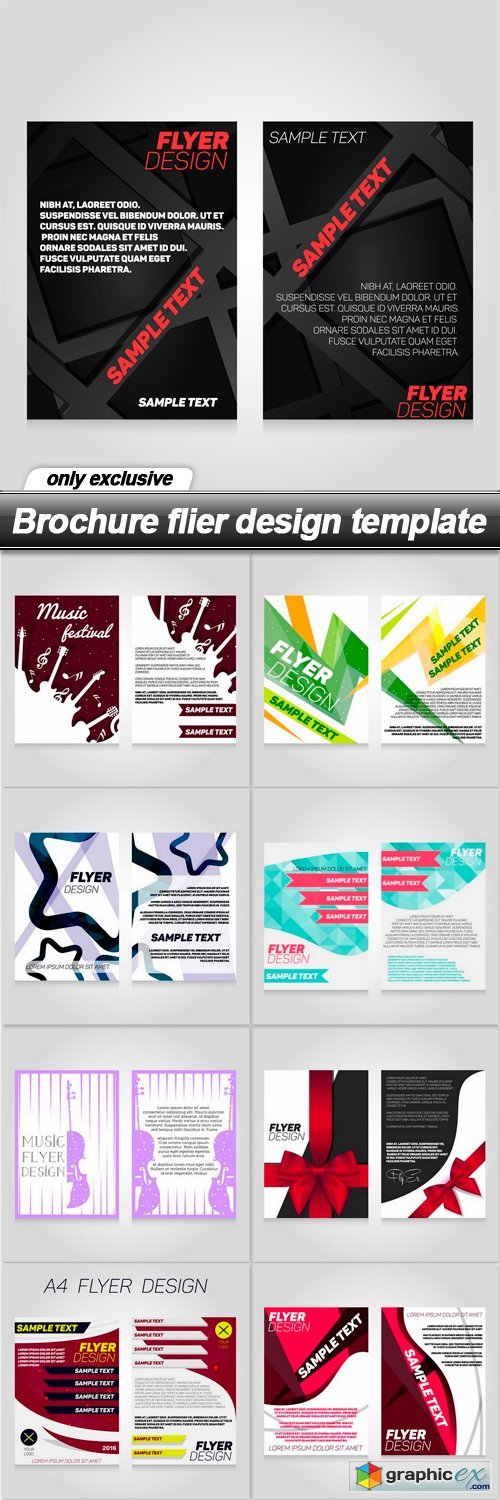 Brochure flier design template - 9 EPS