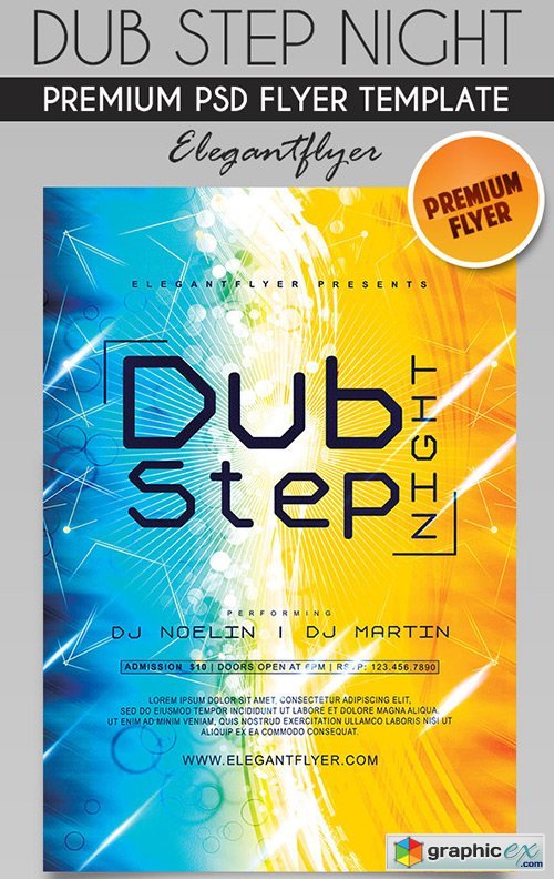 Dub Step Night  Flyer PSD Template + Facebook Cover