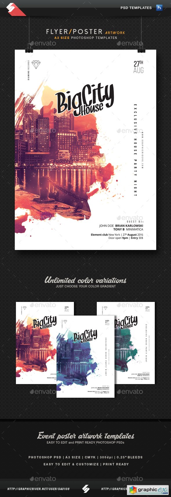 Big City House - Party Flyer Template A3