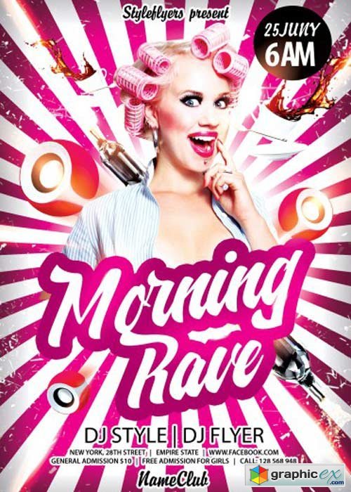 Morning rave PSD Flyer Template