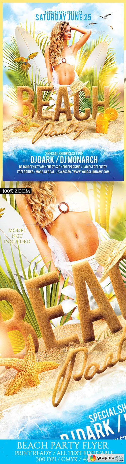Beach Party Flyer Template 16435179