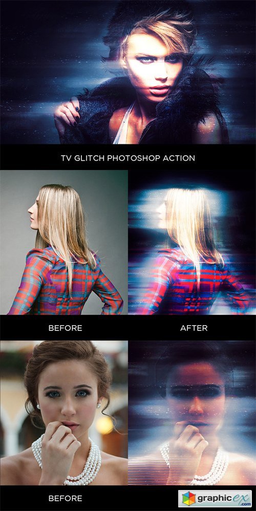 TV Glitch Photoshop Action