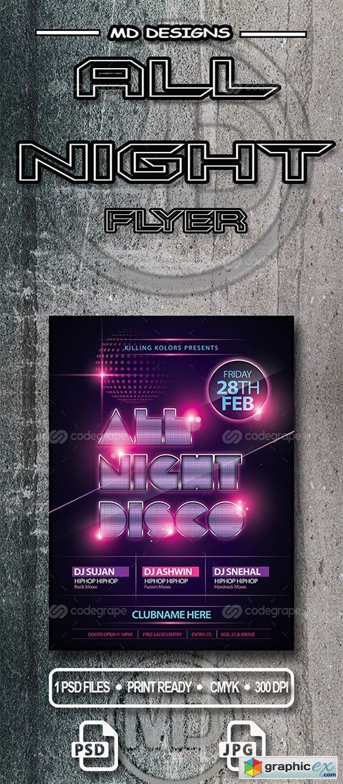 All Night Disco (Party Flyer) 8808